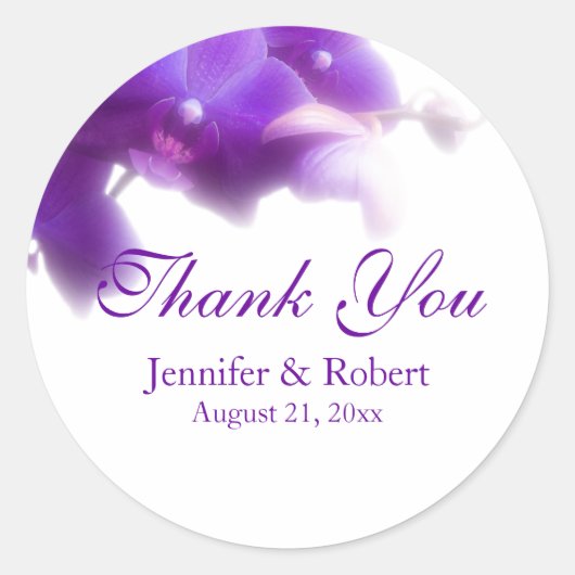 Paarse orchidee dank u Sticker (Voorkant)