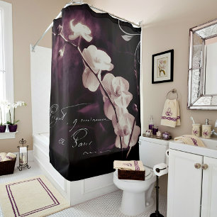 Paarse orchidee douchegordijn