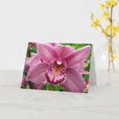 Paarse Orchidee Elegant Floral Kaart (Gele Bloem)