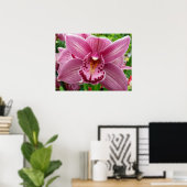 Paarse Orchidee Elegant Floral Poster (Thuiskantoor)