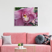 Paarse orchidee en tuinkleurige Floral Canvas Afdruk (Insitu (Woonkamer))