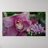 Paarse orchidee en tuinkleurige Floral Poster (Voorkant)
