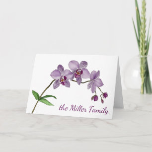 Paarse Orchidee Flower Waterverf Kaart