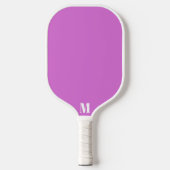 Paarse Orchidee Funk en White Modern Monogram Pickleball Paddle (Voorkant)