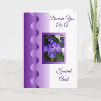 Paarse Orchidee gepersonaliseerde tante Verjaardag Kaart