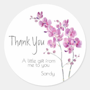 paarse orchidee klassieke ronde sticker