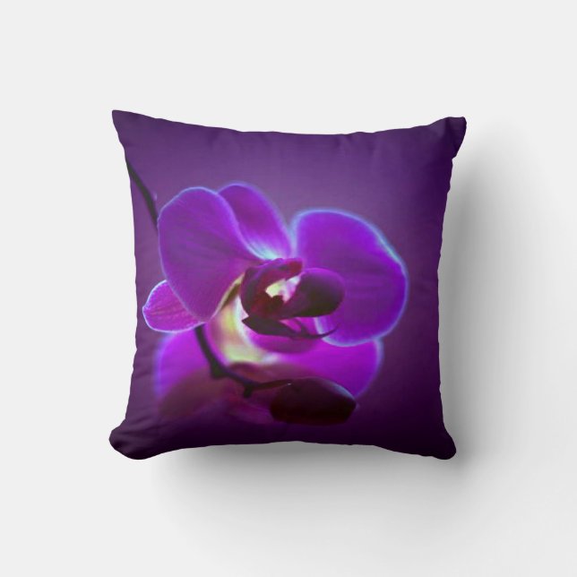Paarse Orchidee Kussen (Voorkant)