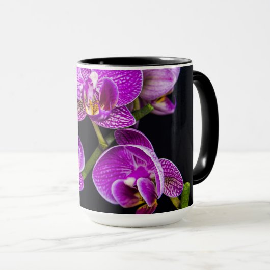 Paarse orchidee mok (Voorkant rechts)