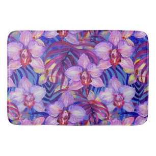 Paarse orchidee patroon badmat