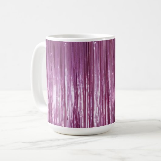 Paarse Orchidee Roze Tinsel Stripes Koffiemok (Voorkant links)