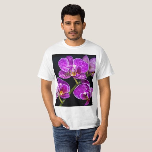 Paarse orchidee t-shirt (Voorkant volledig)