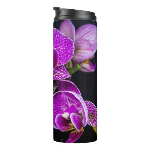 Paarse orchidee thermosbeker