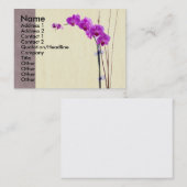 Paarse orchidee visitekaartje (Voorkant / Achterkant)