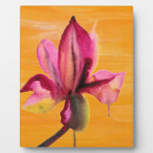 Paarse orchidee waterverf oranje pop fotoplaat (Voorkant)