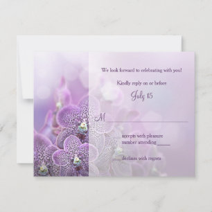 Paarse Orchidee Wedding RSVP Reageer Kaart