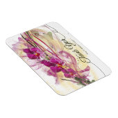 Paarse Orchideeën Abstracte Kunstkalligrafie Magneet (Rechterzijde)