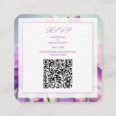 Paarse Orchideeën Bloemen Huwelijk QR Code Enclosu Informatiekaartje (Achterkant)
