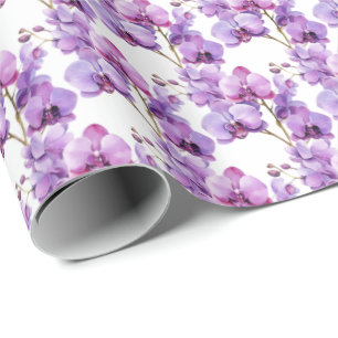 Paarse orchideeën cadeaupapier