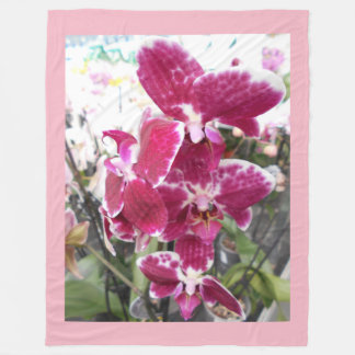 Paarse orchideeën fleece deken