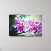 Paarse orchideeën gewikkeld canvas print (Voorkant)