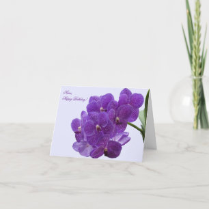 Paarse Orchideeën Happy Birthday Wenskaart Kaart
