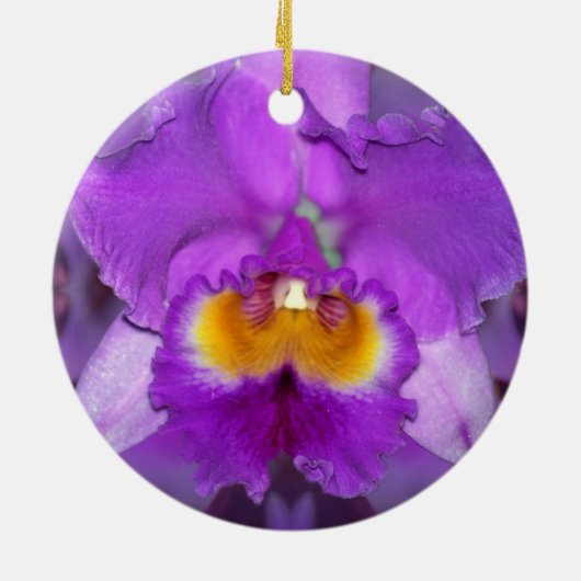 Paarse orchideeën keramisch ornament (Achterkant)