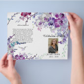 Paarse Orchideeën Kolibrie Rouprogramma Flyer (Hand)