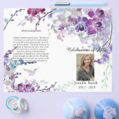 Paarse Orchideeën Kolibrie Rouprogramma Flyer (Enkel)