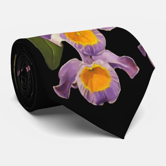 Paarse orchideeën olie op Canvas Stropdas (Opgerold)