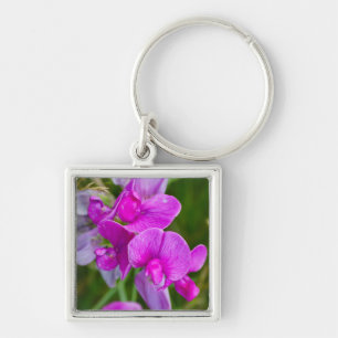Paarse Orchideeën Sleutelhanger