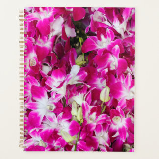 Paarse orchideeënbloemen achtergrond planner