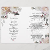 Paarse Orchids Hummingbird Funeral Program Flyer (Achterkant)