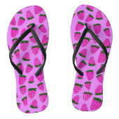 Paarse organische zomeraardbeien teenslippers (Voetbed)