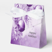 Paarse Ornamenten kerstcadeau doos Bedankdoosjes (Voorkant Zijde)