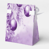 Paarse Ornamenten kerstcadeau doos Bedankdoosjes (Achterkant)