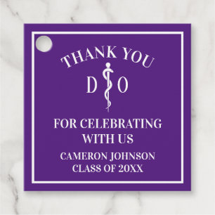 Paarse Osteopathische Medische School Graduation P Bedankjes Labels