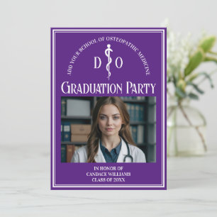 Paarse Osteopathische Medische School Graduation P Kaart