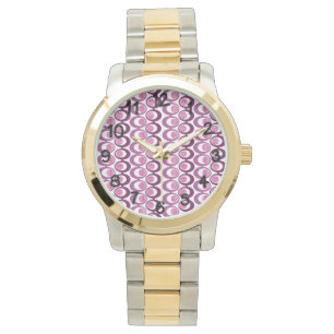 Paarse ovale stralen horloge