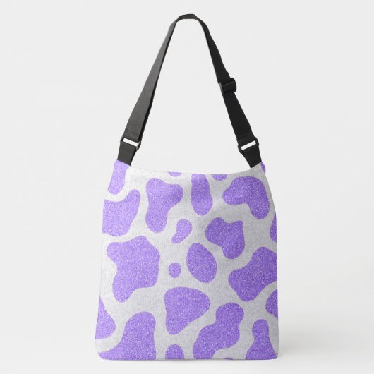 Paarse overal Koe print Canvas tas (Voorkant)