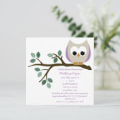 Paarse Owl Baby Shower-uitvindingen Kaart (Staand voorkant)