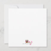 Paarse Owl Baby Shower-uitvindingen Kaart (Achterkant)