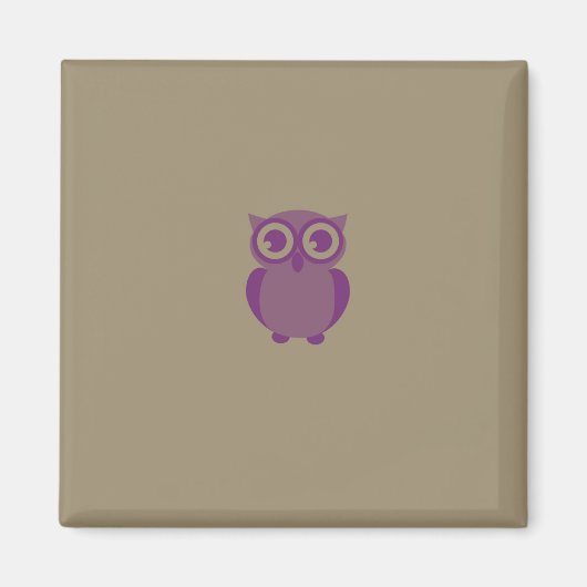 Paarse Owl Magnet Magneet (Voorkant)