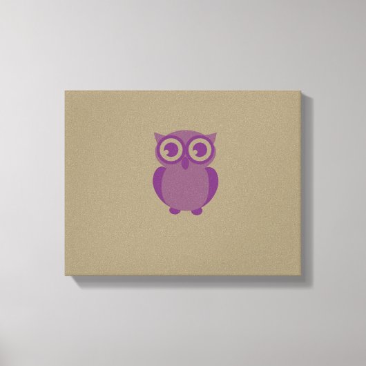 Paarse Owl Wrapped Canvas (Voorkant)