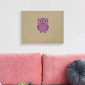 Paarse Owl Wrapped Canvas Afdruk (Insitu (Woonkamer))