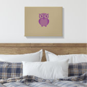 Paarse Owl Wrapped Canvas Afdruk (Insitu (Slaapkamer))
