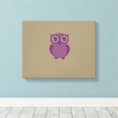 Paarse Owl Wrapped Canvas Afdruk (Insitu (Houten vloer))