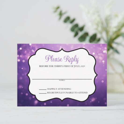 Paarse paar respons Kaart (Staand voorkant)