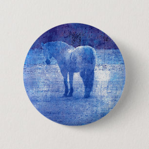 Paarse paarden ronde button 5,7 cm