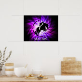 Paarse Paardensport Poster (Keuken)