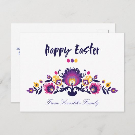 Paarse paasfolklore, aangepast Briefkaart tekst (Voorkant / Achterkant)